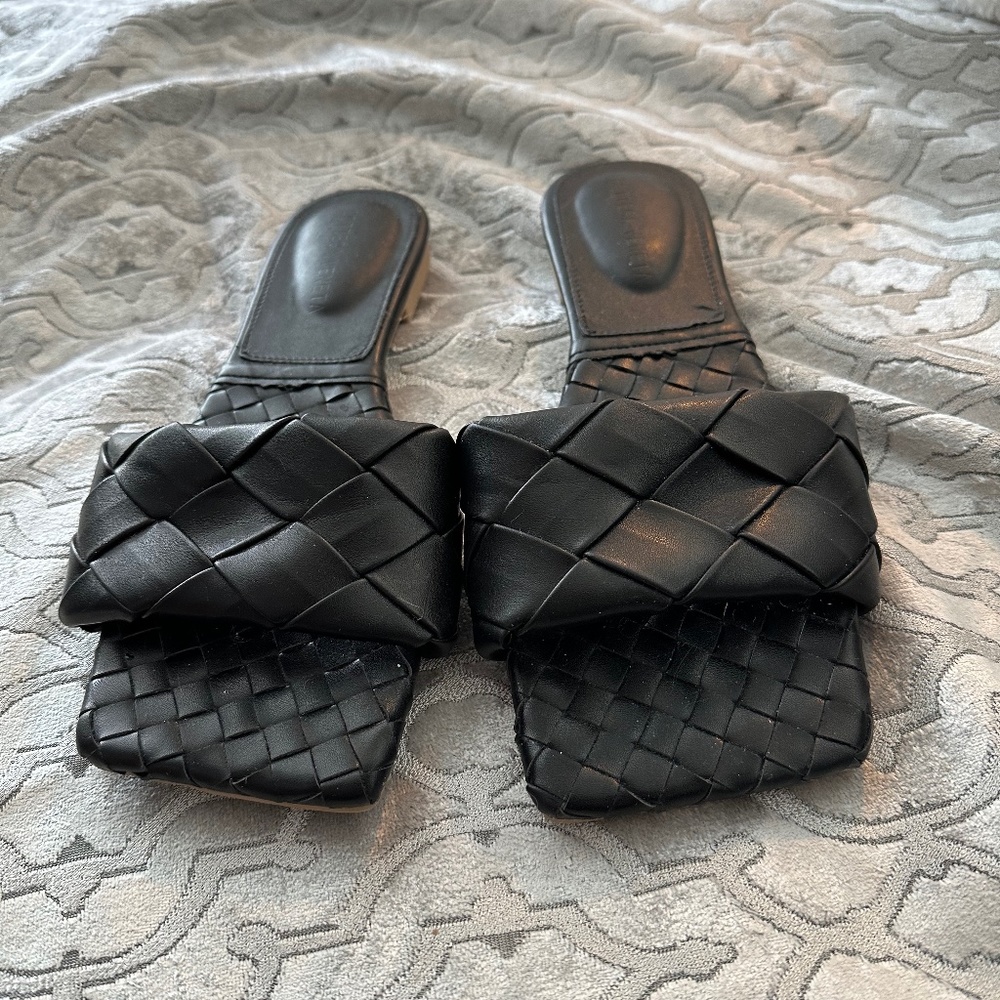 Braided leather flats